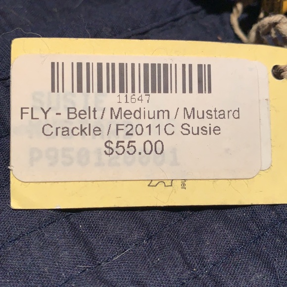 Fly London Susie Mustard Crackle Belt - Picture 5 of 5